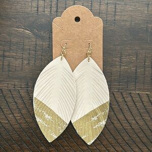 Faux Leather Leaf Cutout Earrings